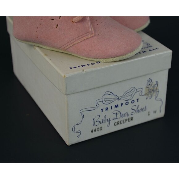 Trimfoot Baby Deer Shoes Pink Creeper 6-9 Months In Box - Picture 2 of 9